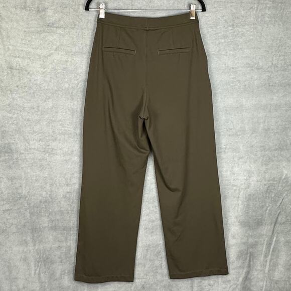 Halara Pants Womens Small Tall Green Pullon Wide Leg Trousers Stretch Office - Picture 5 of 13